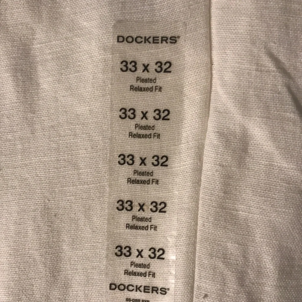 Dockers Premium Presidio Linen Blend White Pleated Cuffs Pants  33x32